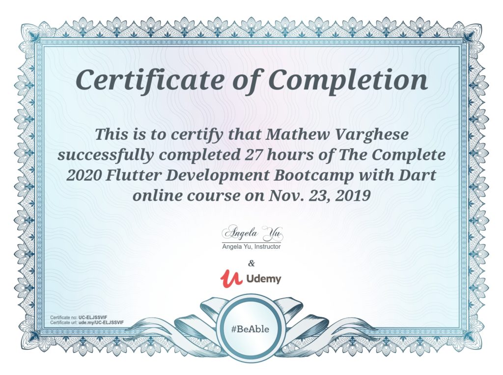 Complete Flutter Development Bootcamp