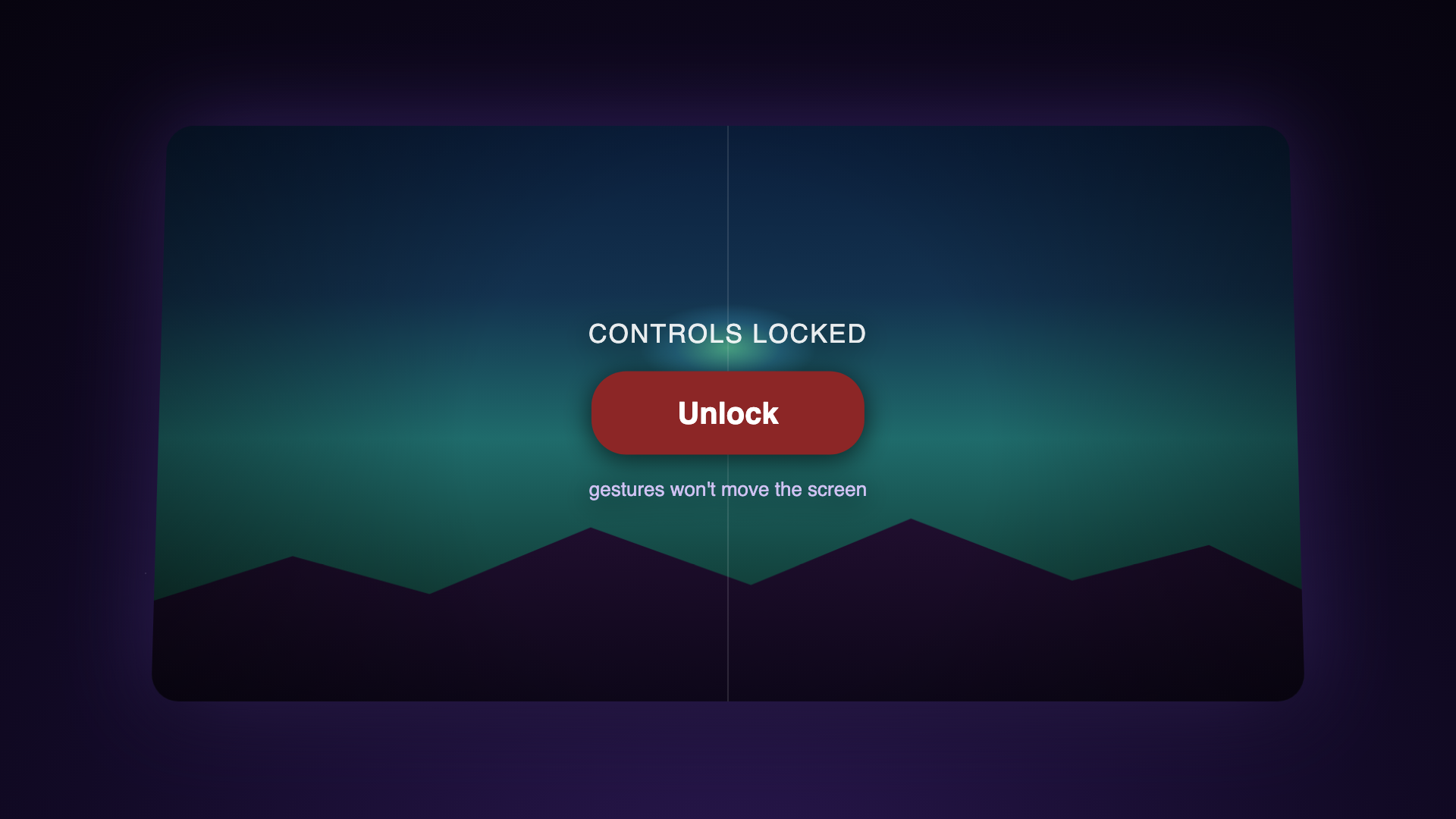 Controls locked overlay with an unlock button